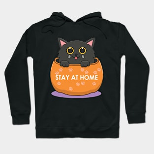 Cute black kitty Stay at home Hoodie